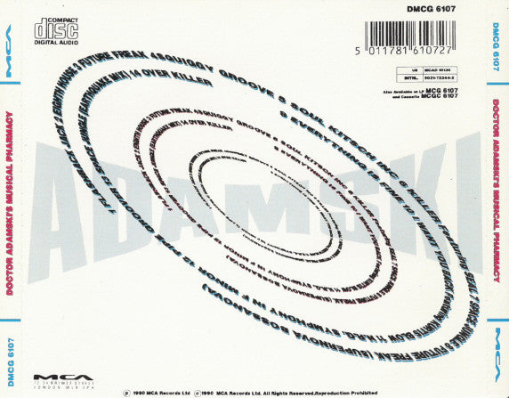 Adamski : Doctor Adamski's Musical Pharmacy (CD, Album)