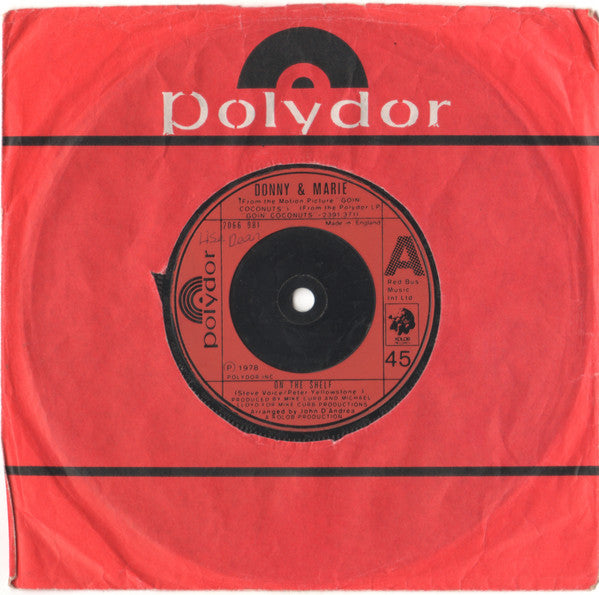 Donny & Marie Osmond : On The Shelf (7", Single, Red)