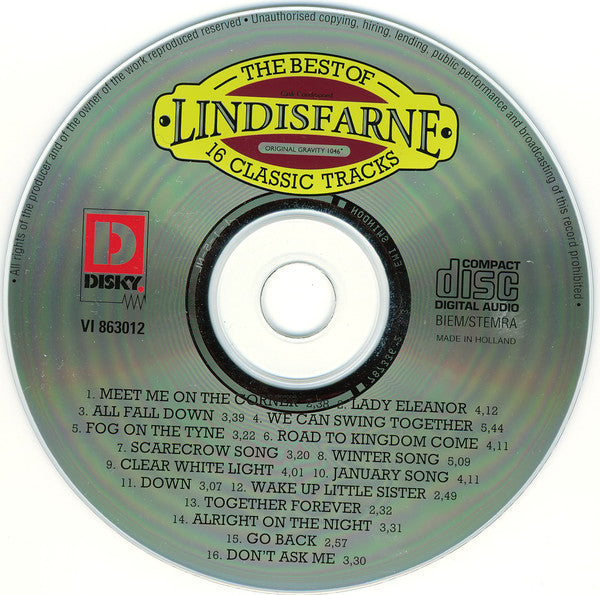 Lindisfarne : The Best Of Lindisfarne - 16 Classic Tracks (CD, Comp)