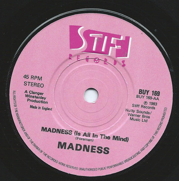 Madness - Tomorrows (Just Another Day)  Madness (Is All In The Mind) (7) (Very Good Plus (VG)) - DaddyPop
