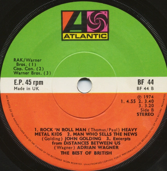 Various : The Best Of British (7", EP, Comp)