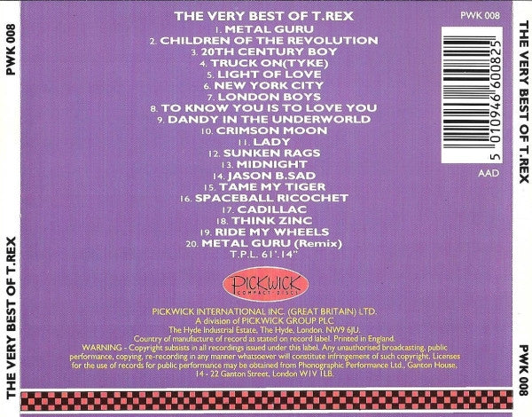 T. Rex : The Very Best Of T.Rex (CD, Comp, RE, RM)