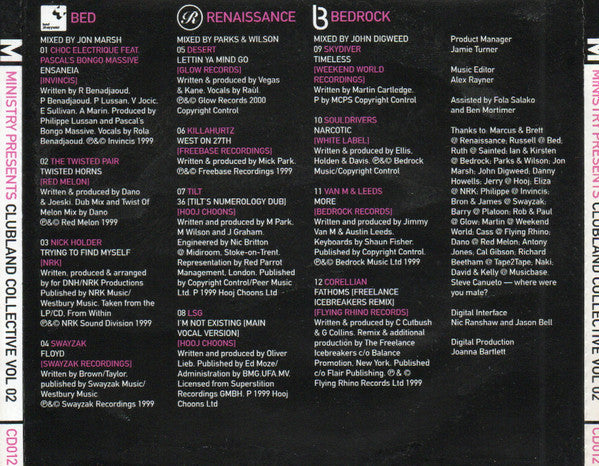 Various : Ministry Presents Clubland Collective Vol. 02 (CD, Comp, Mixed)