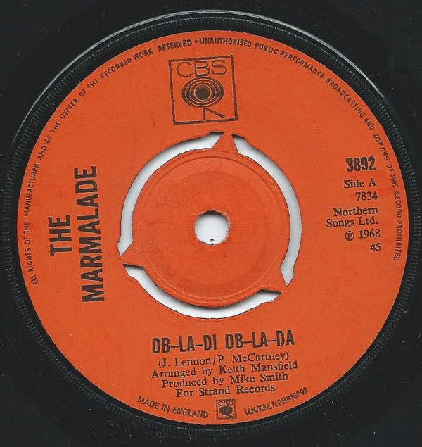 The Marmalade : Ob-La-Di Ob-La-Da (7", Single, 3-p)