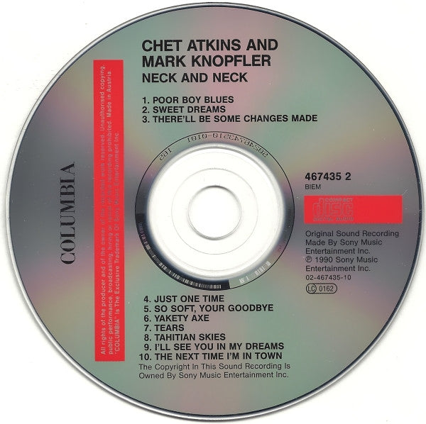 Chet Atkins And Mark Knopfler : Neck And Neck (CD, Album, RP)