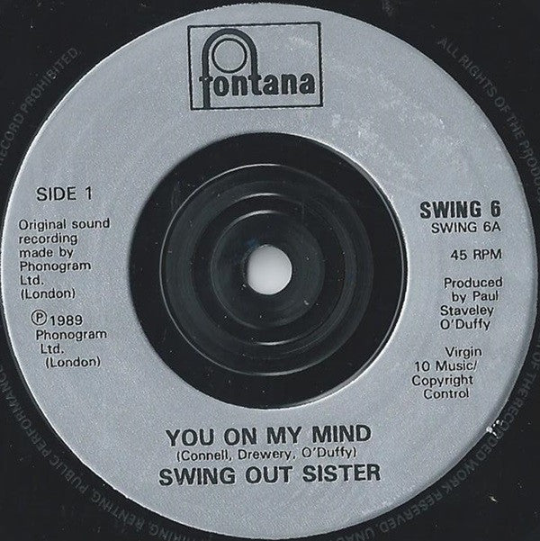 Swing Out Sister : You On My Mind (7", Single, Sil)