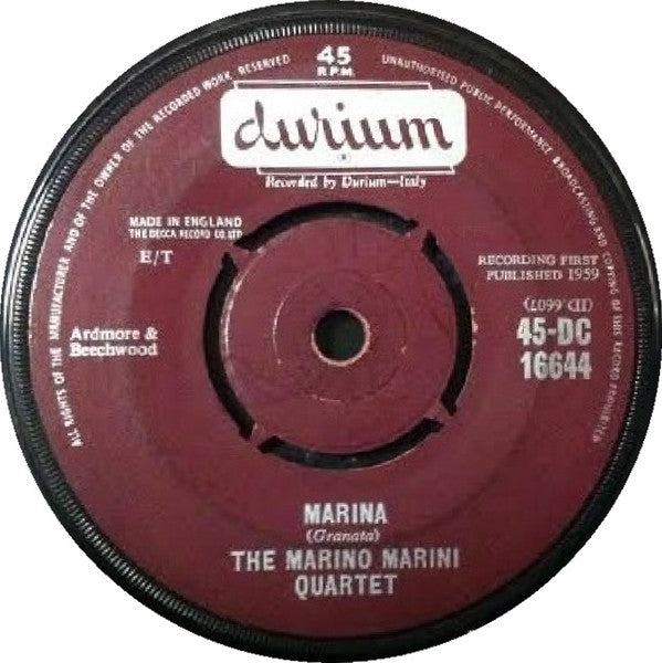 Marino Marini Ed Il Suo Quartetto : Sei Bella (7")