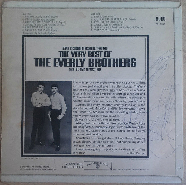 Everly Brothers : The Very Best Of The Everly Brothers (LP, Album, Mono)