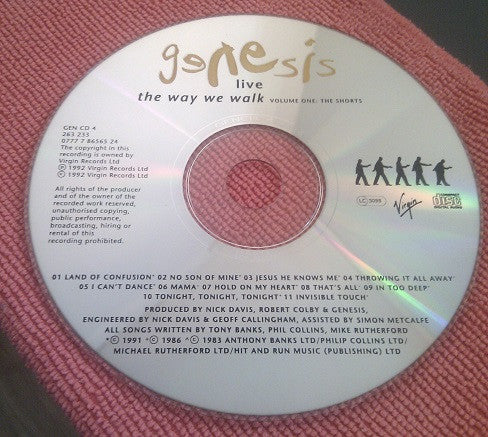 Genesis : Live / The Way We Walk (Volume One: The Shorts) (CD, Album)