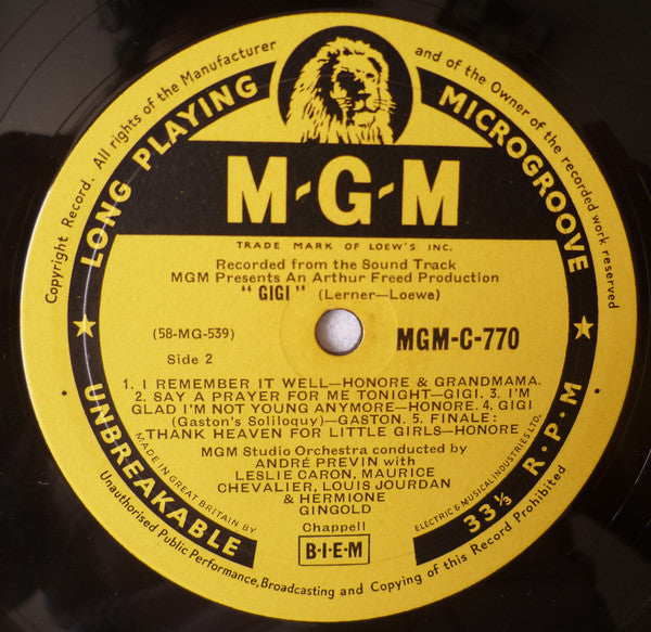 Lerner & Loewe : Gigi (LP, Album, Mono)