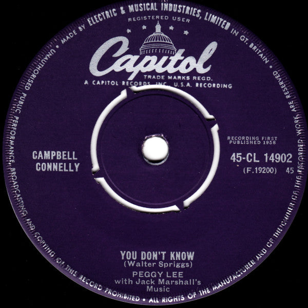 Peggy Lee - Fever (7) (Very Good (VG)) - DaddyPop