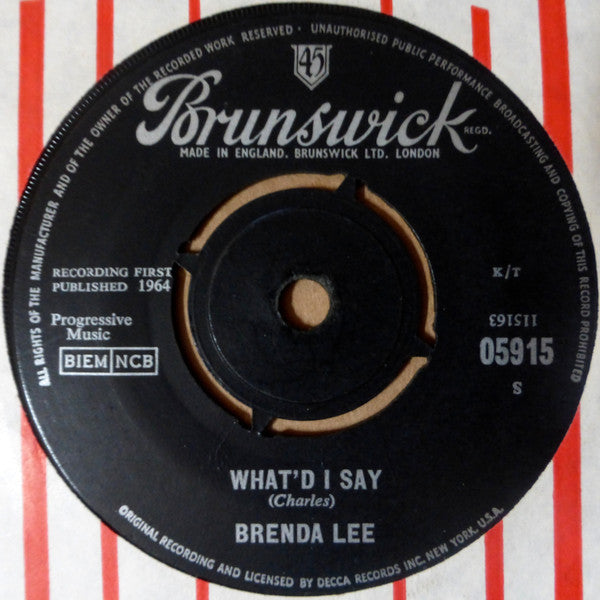 Brenda Lee : Is It True (7", Single)