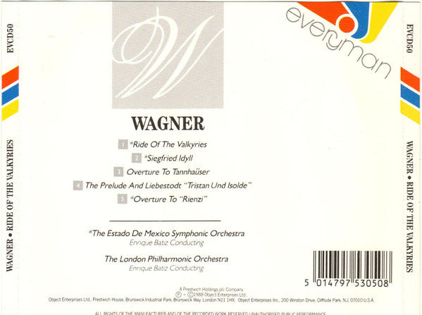 Richard Wagner : Ride Of The Valkyries / Overture To Tannhaüser (CD)