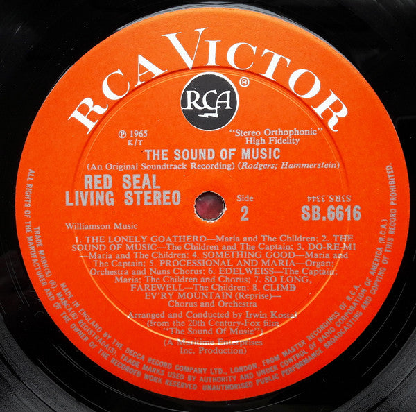 Rodgers & Hammerstein Starring Julie Andrews • Christopher Plummer Conducted By Irwin Kostal : The Sound Of Music (An Original Soundtrack Recording) (LP, Album)