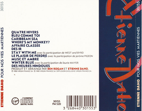 Etienne Daho : Pour Nos Vies Martiennes (CD, Album)