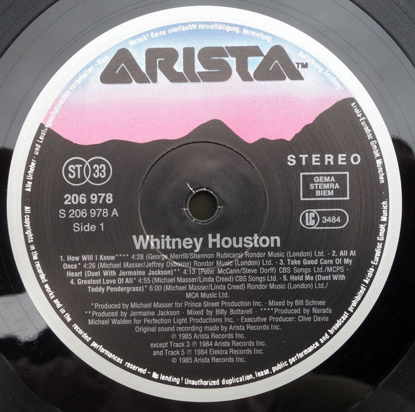 Whitney Houston : Whitney Houston (LP, Album)