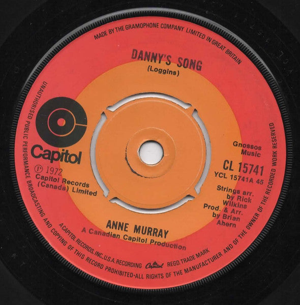 Anne Murray : Danny's Song / Drown Me (7", Single, Pus)