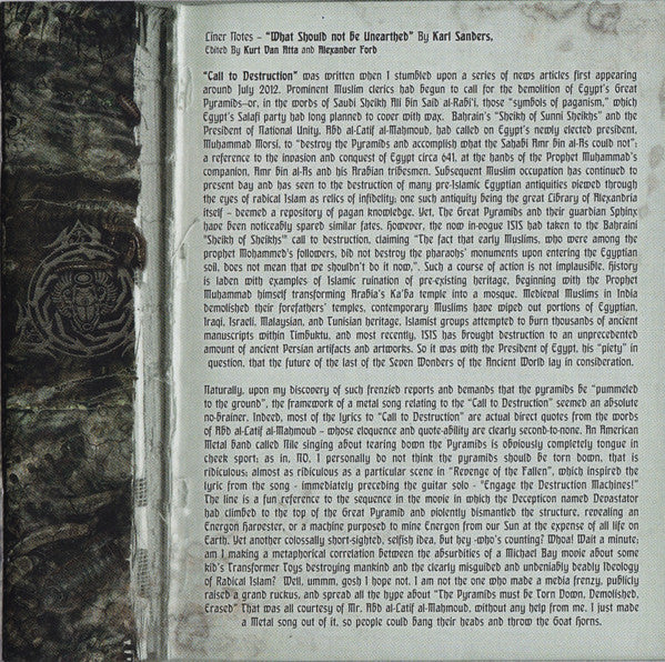 Nile (2) : What Should Not Be Unearthed (CD, Album, O-C)