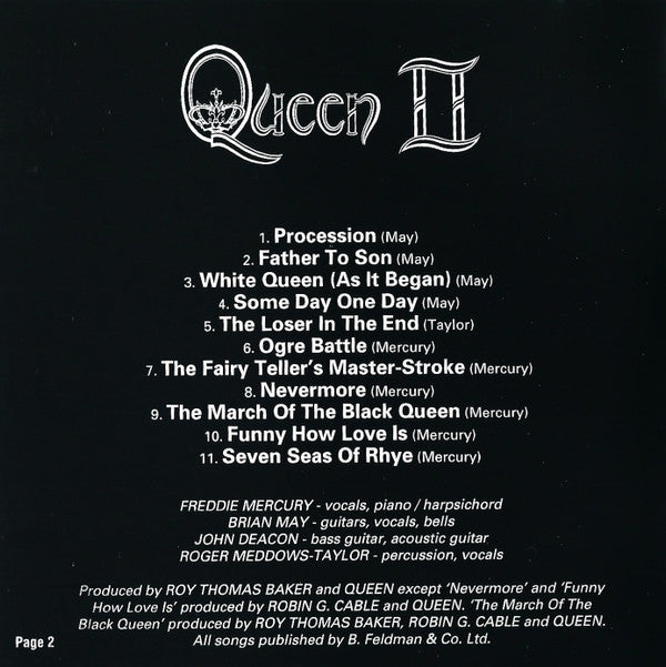 Queen : Queen II (CD, Album, RE, RM)