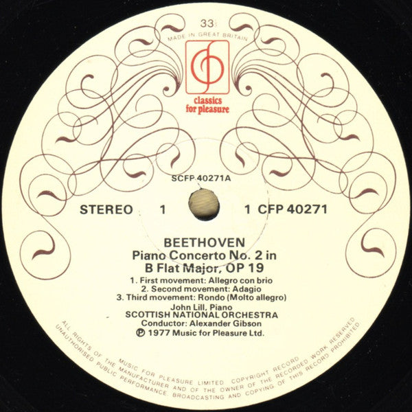 Ludwig van Beethoven, John Lill, Royal Scottish National Orchestra , Conducted By Alexander Gibson : Piano Concertos No. 2 & No. 4 (LP, Album)