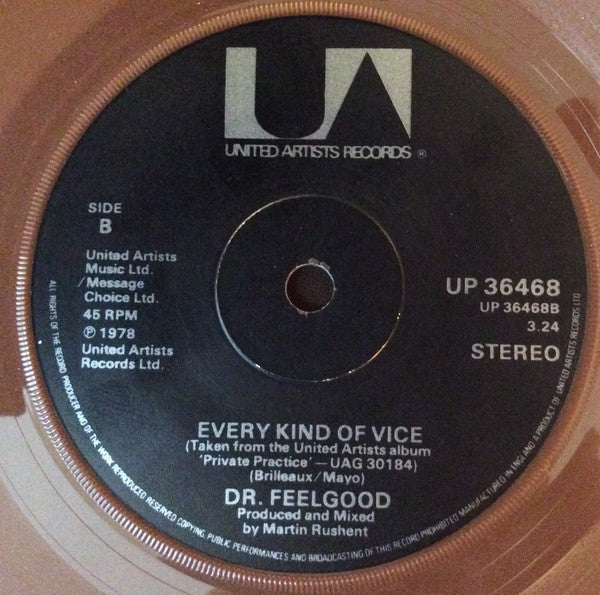 Dr. Feelgood - Milk And Alcohol (7) (Very Good Plus (VG)) - DaddyPop