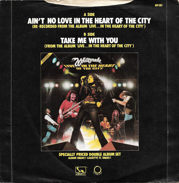 Whitesnake : Ain't No Love In The Heart Of The City (7", Single, Kno)