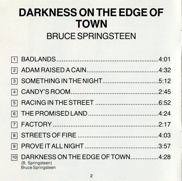 Bruce Springsteen : Darkness On The Edge Of Town (CD, Album, RE)