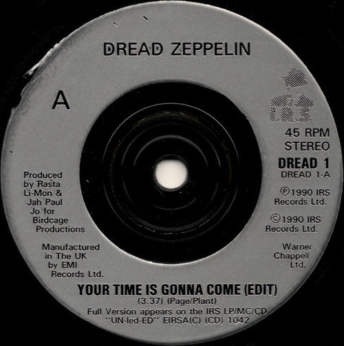 Dread Zeppelin - Your Time Is Gonna Come (7) (Near Mint (NM Or M-)) - DaddyPop