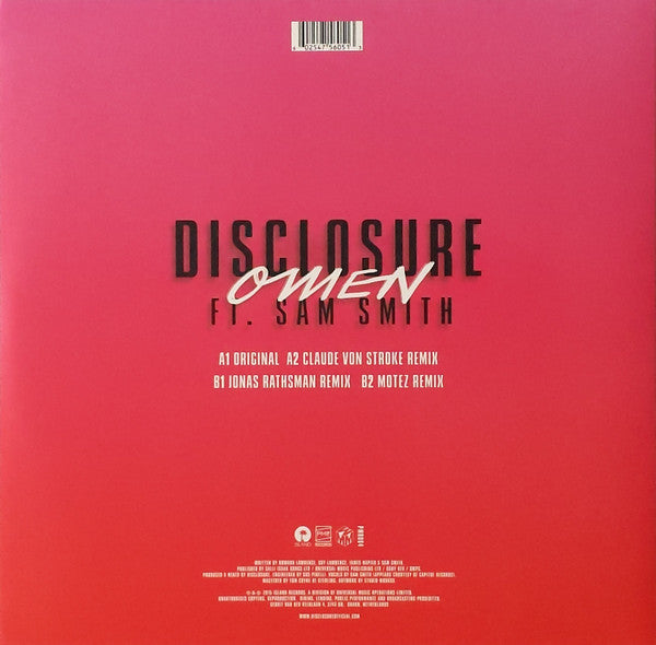 Disclosure (3) Ft. Sam Smith (12) : Omen (The Remixes) (12")