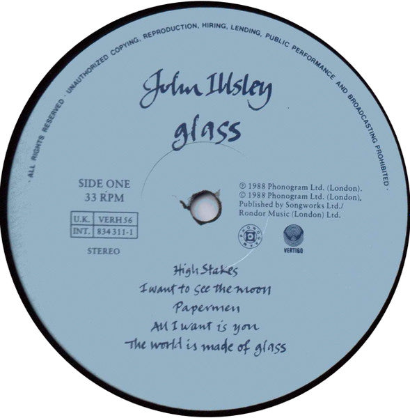 John Illsley : Glass (LP, Album)