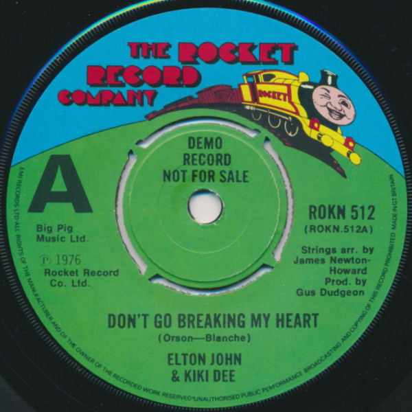 Elton John, Kiki Dee : Don't Go Breaking My Heart (7", Single, Promo, Pic)
