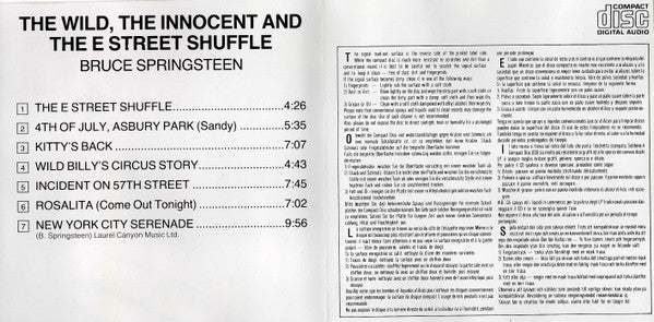Bruce Springsteen : The Wild, The Innocent & The E Street Shuffle (CD, Album, RE)