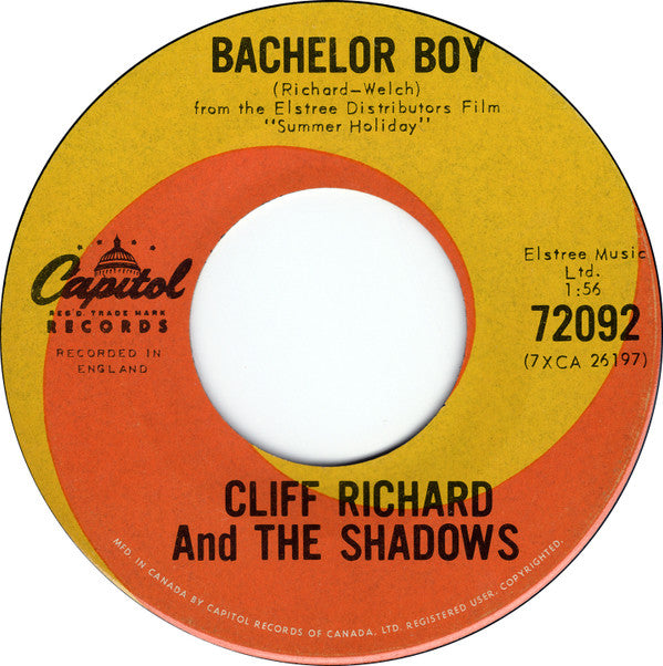 Cliff Richard & The Shadows : Bachelor Boy / The Next Time (7", Single)