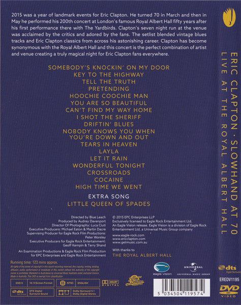 Eric Clapton : Slowhand At 70: Live At The Royal Albert Hall (DVD-V, Multichannel, NTSC, Reg)