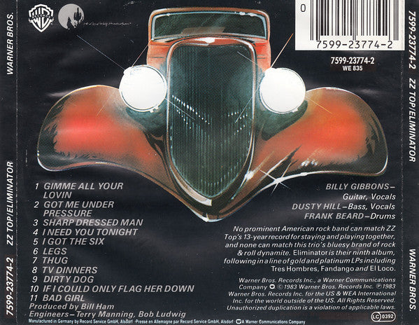 ZZ Top : Eliminator (CD, Album, RE, RP, WMM)