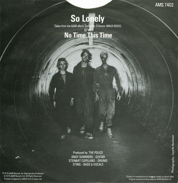 The Police : So Lonely (7", Single, RE)