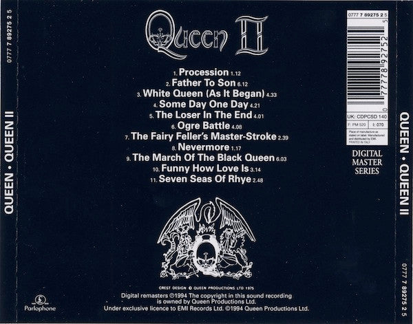 Queen : Queen II (CD, Album, RE, RM)