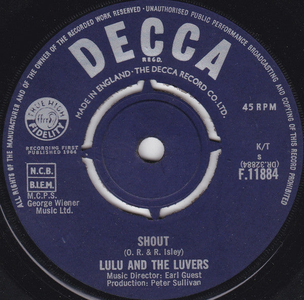 Lulu And The Luvvers : Shout (7", Single)