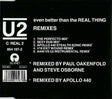 U2 : Even Better Than The Real Thing (Remixes) (CD, Single)