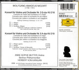 Wolfgang Amadeus Mozart - Anne-Sophie Mutter, Berliner Philharmoniker, Herbert von Karajan : Violinkonzerte Nr. 3 & 5 (CD, Album, RM)