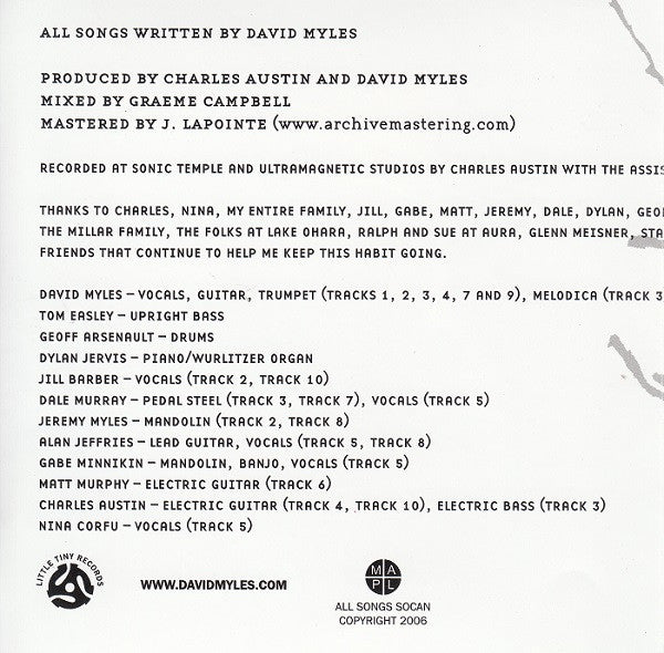 David Myles (2) : Things Have Changed (CD, Album)