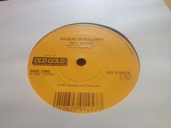 Gilbert O'Sullivan : Get Down / Nothing Rhymed (7", Single)