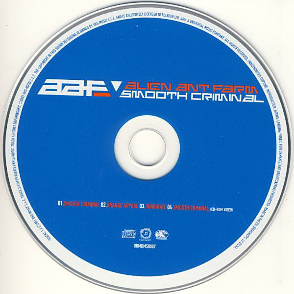 Alien Ant Farm - Smooth Criminal (CD) (Very Good Plus (VG)) - DaddyPop