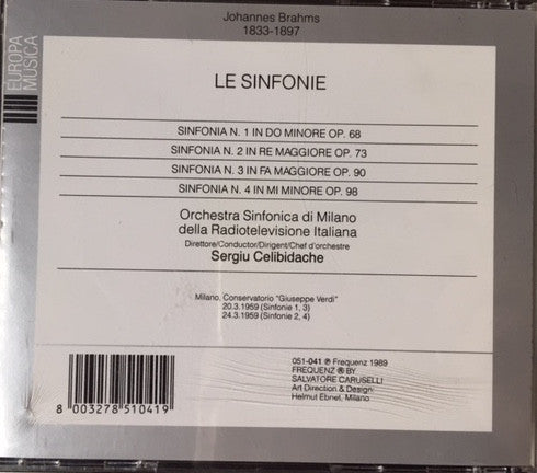Johannes Brahms - Sergiu Celibidache : Le Sinfonie (3xCD)