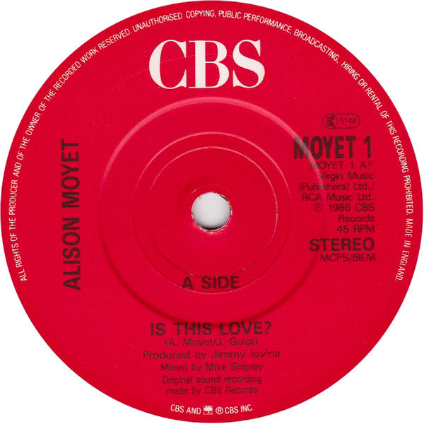 Alison Moyet - Is This Love? (7) (Very Good (VG)) - DaddyPop