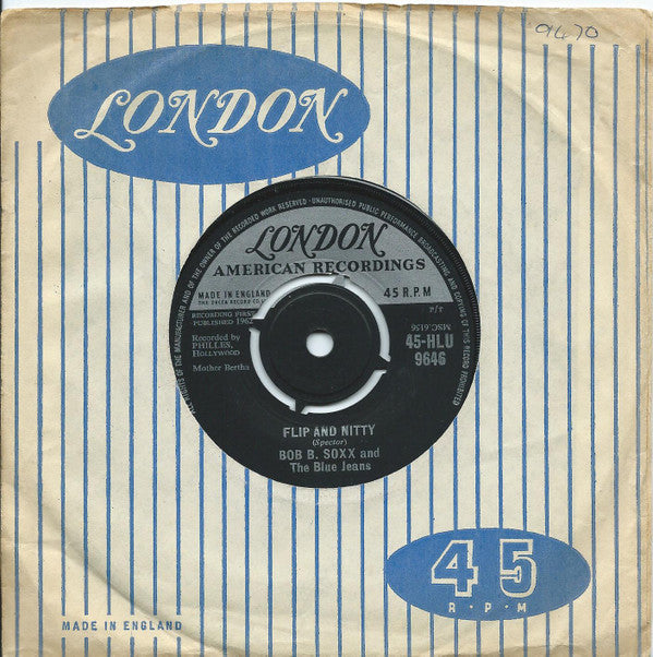 Bob B. Soxx And The Blue Jeans : Zip-A-Dee Doo-Dah (7", Single, Pus)