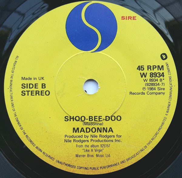 Madonna : Into The Groove (7", Single, yel)