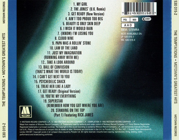 The Temptations : Motown's Greatest Hits (CD, Comp, PDO)