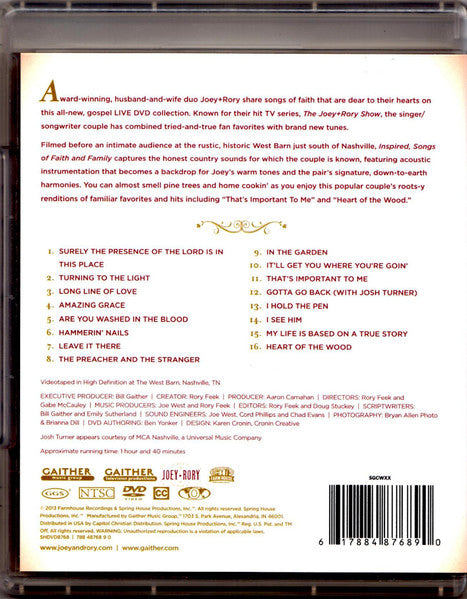 Joey + Rory : Inspired (Songs Of Faith & Family) (DVD-V, NTSC)