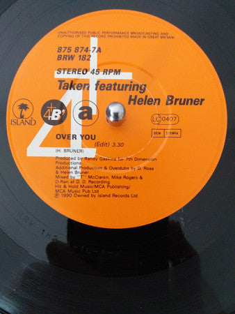 Taken Featuring Helen Bruner : Over You (7", Single)